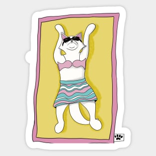 Bikini Cat Sticker